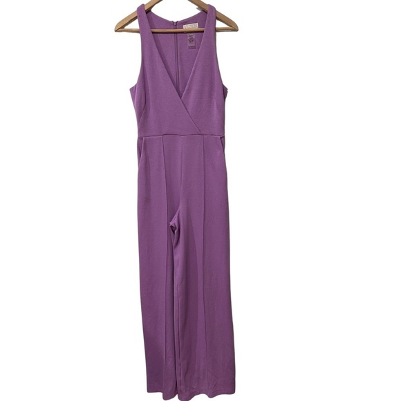 Victor Glemaud Plunge Neckline Jumpsuit SZ Small Lilac Wide Leg $250 Retail READ - Picture 4 of 12